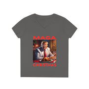 MAGA Christmas Red V-neck Women's tee