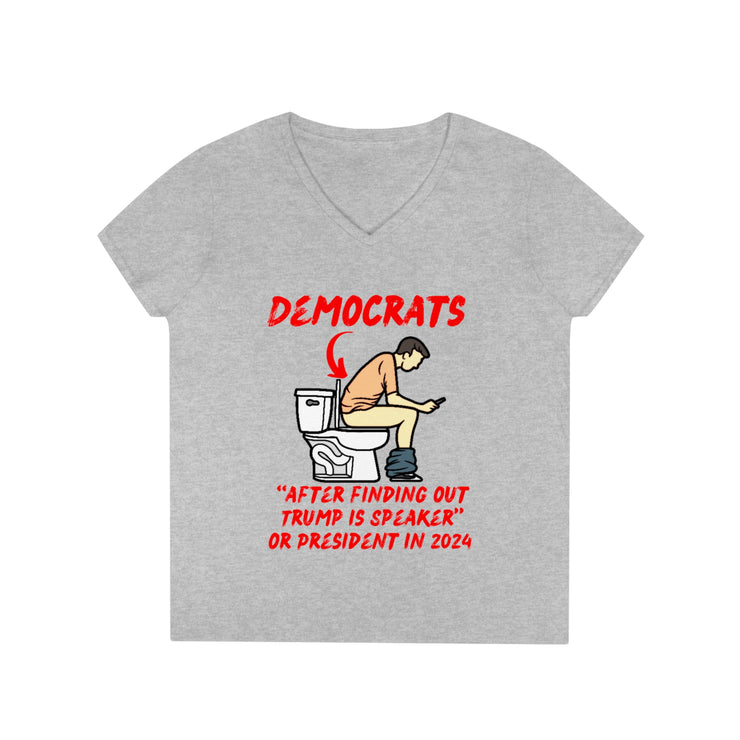 Democrats after finding out Trump is Speaker or President in 2024 V-Neck T-Shirt