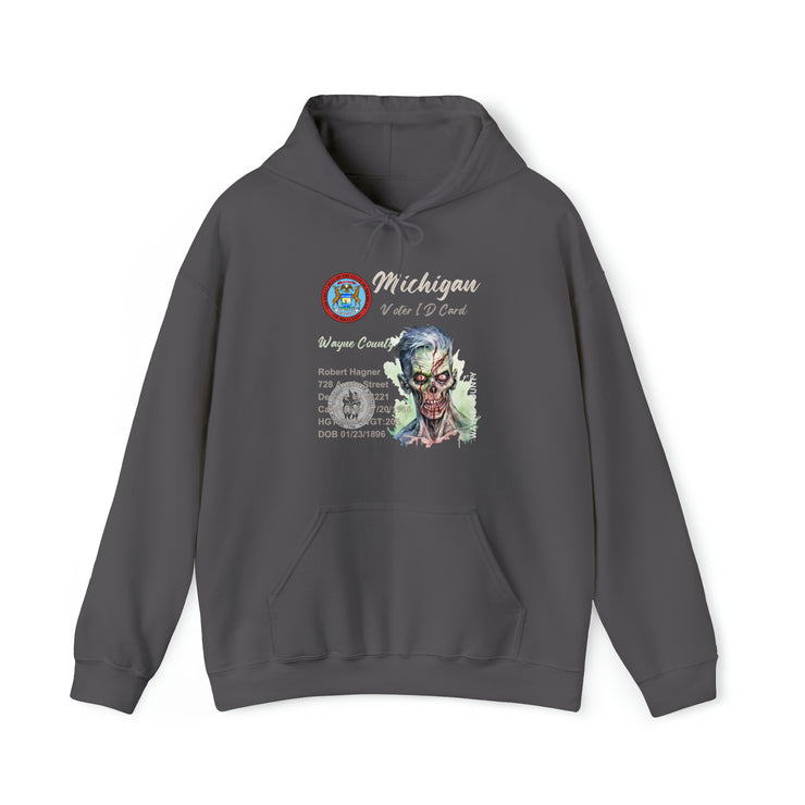 Registered Michigan Dead voter ID unisex Blend™ Hooded Sweatshirt