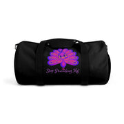 Stop peacocking me purple/black duffel bag