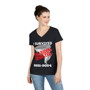 I survived the Biden Disaster 2021-2024 V-neck Women's tee