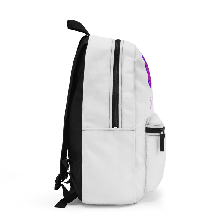 Stop peacocking Me purple/white Backpack