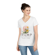 Trump Flower MAGA Shop Ladies' V-Neck T-Shirt