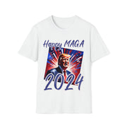 Happy MAGA 2024 blue Soft style T-Shirt unisex