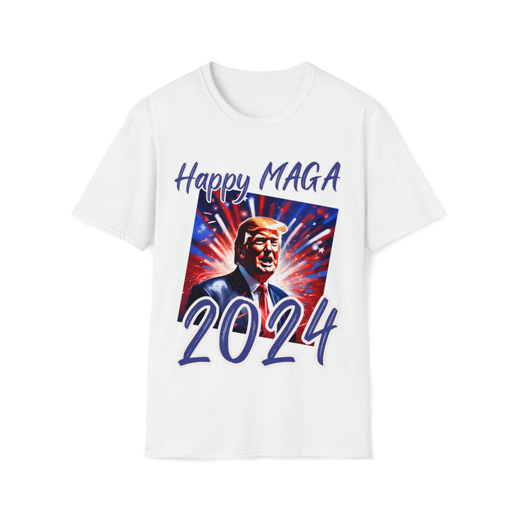 Happy MAGA 2024 blue Soft style T-Shirt unisex