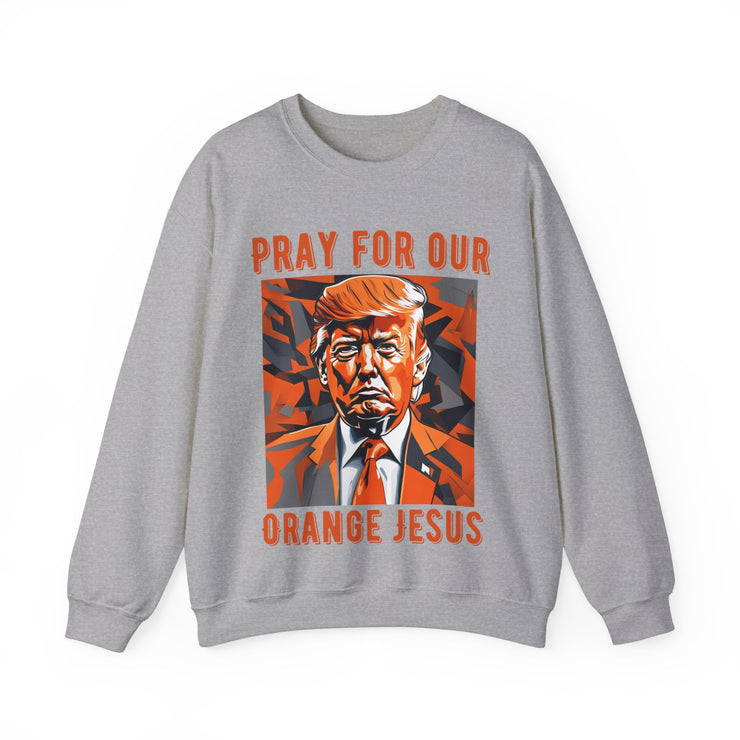 Pray for our Orange Jesus Blend™ Crewneck Sweatshirt Unisex