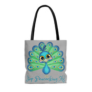 Stop Peacocking Me green silver Tote Bag