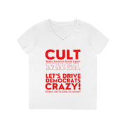 Cult MAGA let's drive them crazy anyways they're going to talk shit red and Aqua V-Neck T-Shirt