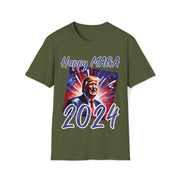 Happy MAGA 2024 blue Soft style T-Shirt unisex