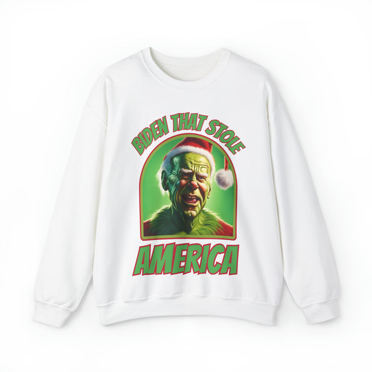 Biden that stole America close up Heavy Blend™ Crewneck Sweatshirt Unisex