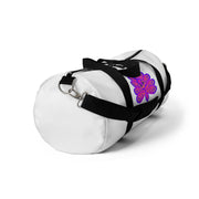 Stop peacocking me purple/white duffel bag