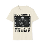 MUG SHOTS won't stop Trump Unisex Softstyle T-Shirt