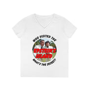 Who visited the Epstein's Island What's the secret V-neck Women's tee