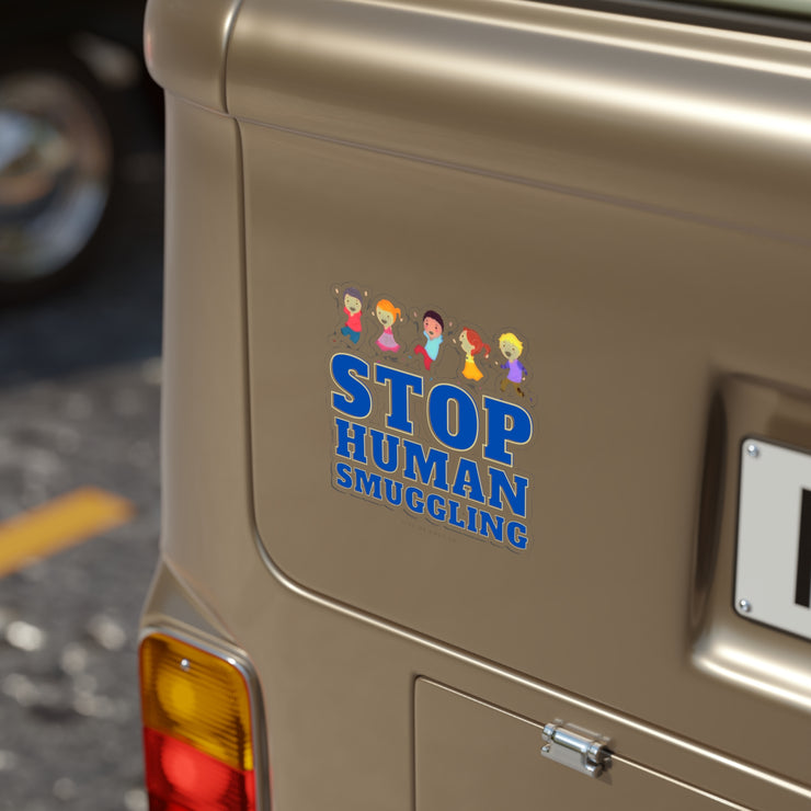 Stop Human Smuggling Transparent Outdoor Stickers, Die-Cut, 1pcs