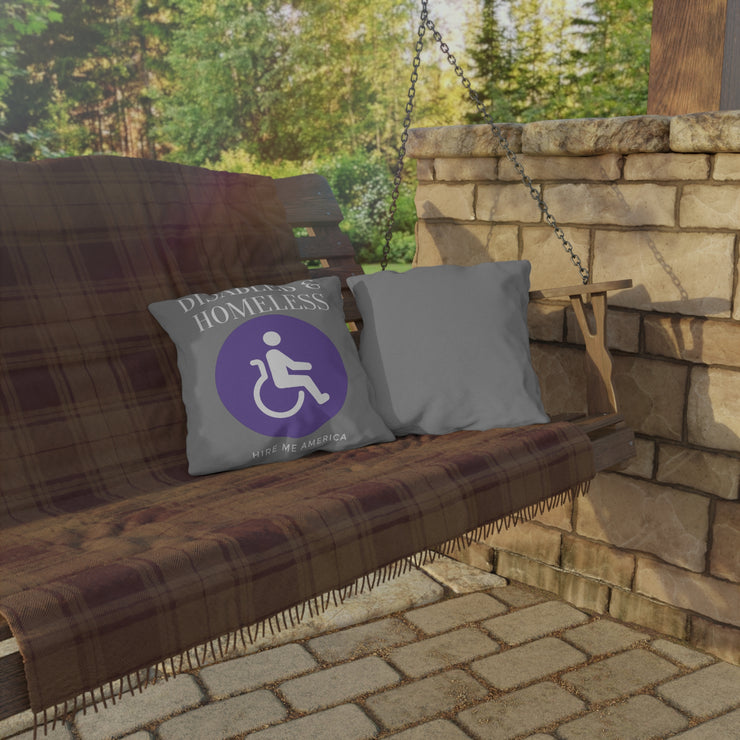 Disabled & Homeless Share and donate outdoor Pillow grey