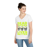 Halloween Dead Voters Lives Matter hot yellow  ladies' V-Neck T-Shirt