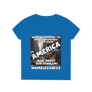 Our Problem Homelessness white V-Neck T-Shirt