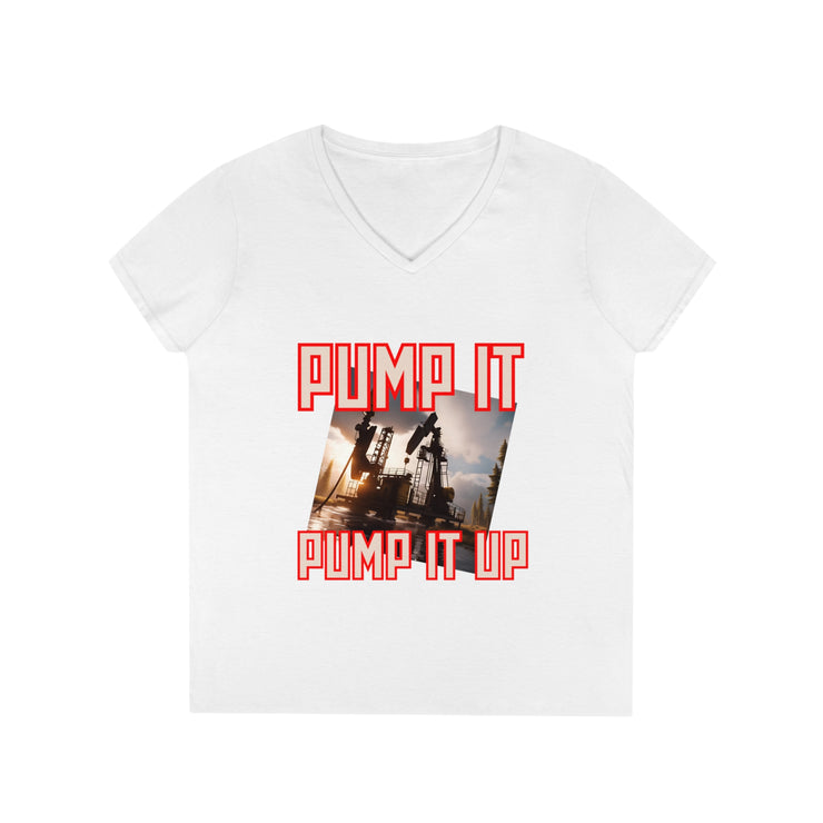 Pump it pump it up oil V-Neck T-Shirt