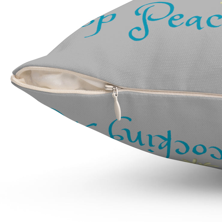 Stop Peacocking Me! Silver green - Spun Polyester Square Pillow