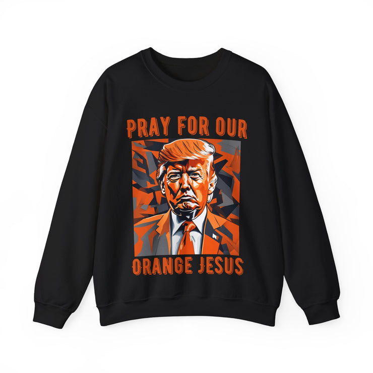 Pray for our Orange Jesus Blend™ Crewneck Sweatshirt Unisex