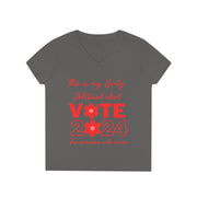 This is my girly political shirt vote 2024 for someone who cares Ladies' V-Neck T-Shirt