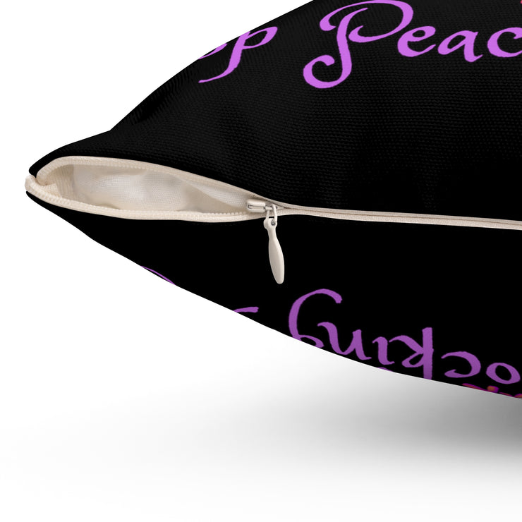 Stop Peacocking Me! Black purple - Spun Polyester Square Pillow