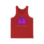 Stop Peacocking Me! purple Unisex Jersey Tank