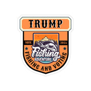 Trump fishing and voting 2024 Transparent Outdoor Stickers, Die-Cut, 1pcs