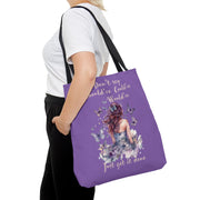 Don't say should've, could've, would've, Just get it done Tote Bag (AOP) purple