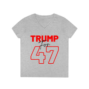 Trump for 47 ladies' V-Neck T-Shirt