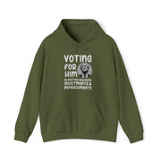 Voting for him no matter how many indictments and impeachments unisex Blend™ Hooded Sweatshirt