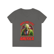 Biden that stole America V-neck Women's tee