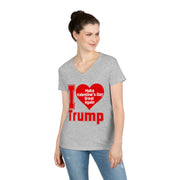 I love Trump Make Valentine's Day Great Again V-neck Women's tee