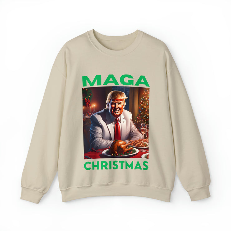 MAGA Christmas Green Heavy Blend™ Crewneck Sweatshirt Unisex