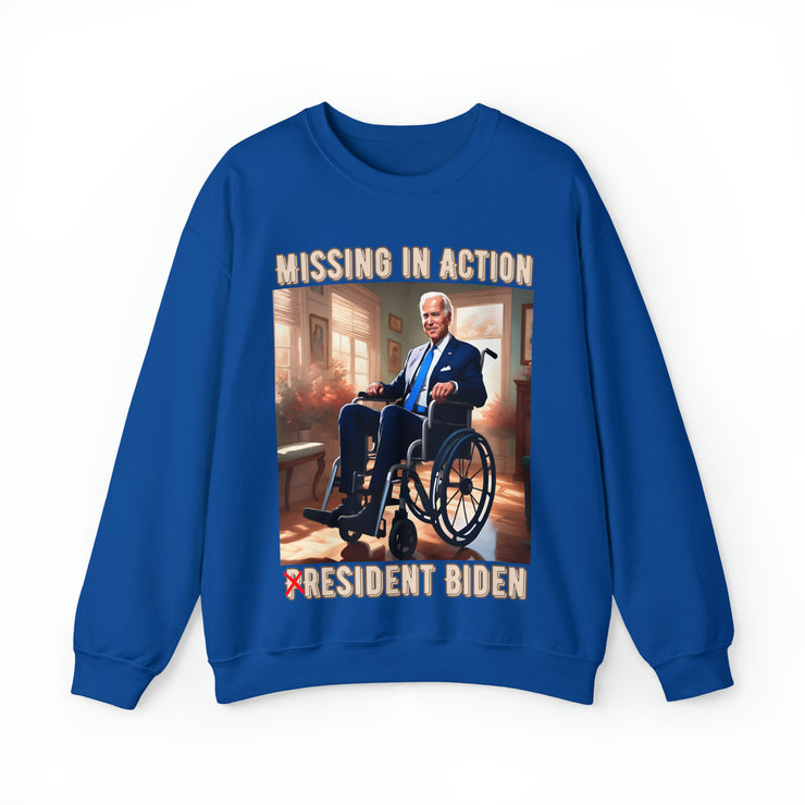 Missing in action resident Biden Heavy Blend™ Crewneck Sweatshirt Unisex