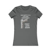 Gun safety is a lifelong commitment Point guns down women's Favorite Tee