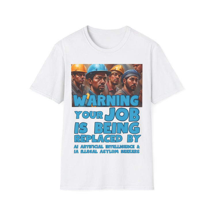 Warning Your Job is being replaced by AI & IA Soft style T-Shirt unisex
