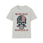 Never quit never give up Unisex Softstyle T-Shirt