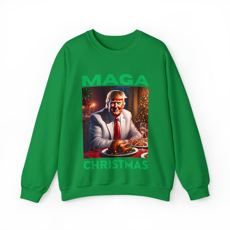 MAGA Christmas Green Heavy Blend™ Crewneck Sweatshirt Unisex