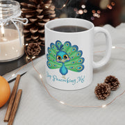 Stop peacocking me Aqua ceramic Mug 11oz