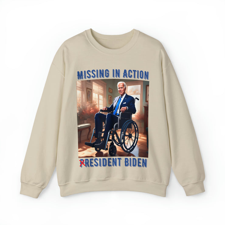 Missing in action resident Biden Heavy Blend™ Crewneck Sweatshirt Unisex