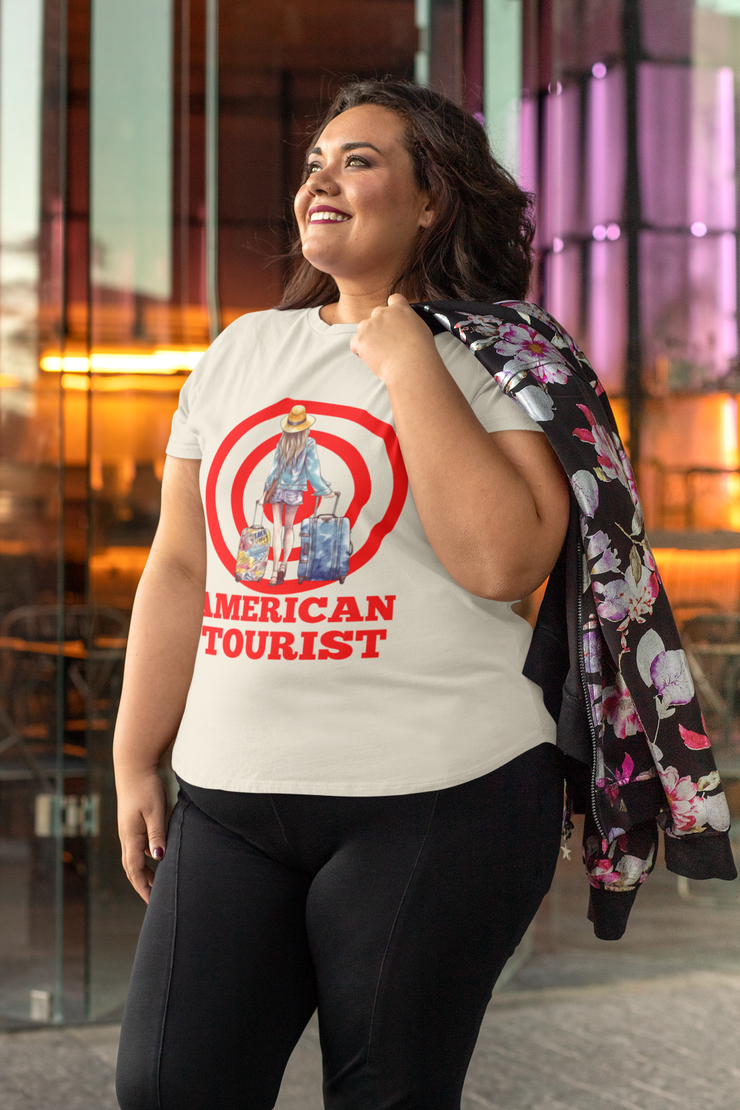 American Tourist Female worth a billon dollars Unisex Softstyle T-Shirt