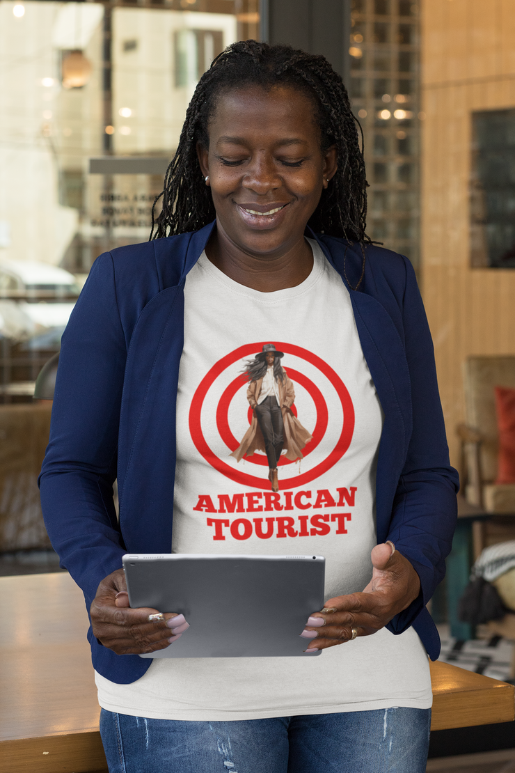 American Tourist Female African-America  worth a billon dollars Unisex Softstyle T-Shirt