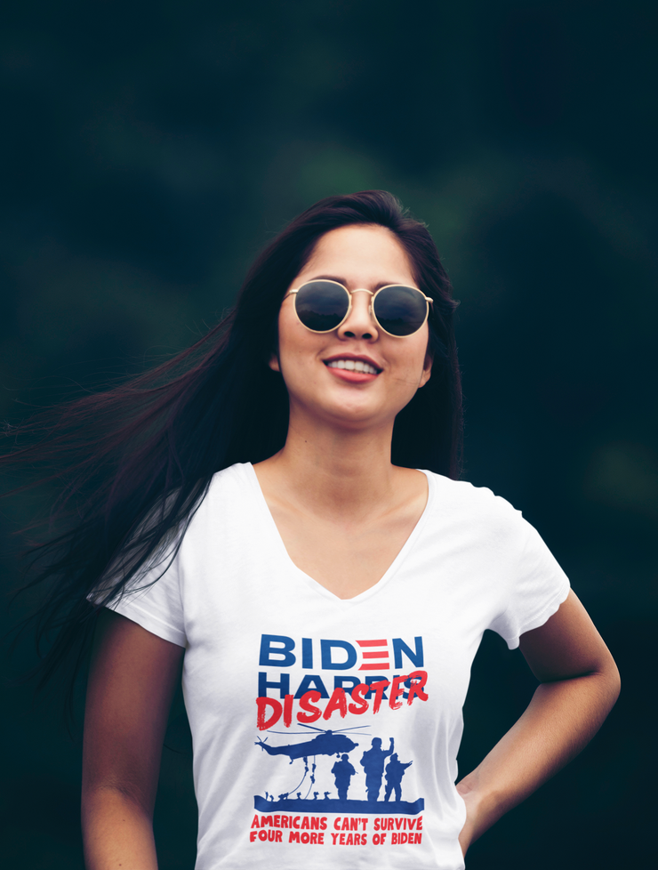 Biden Disaster V-Neck T-Shirt