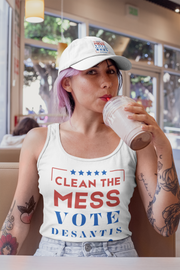 Clean the mess Vote DeSantis 2024 Women's Ideal Racerback Tank