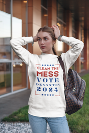 Clean the mess Vote DeSantis 2024 Unisex Heavy Blend™ Crewneck Sweatshirt