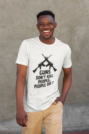 Guns don't kill people, people do!  Unisex Softstyle T-Shirt