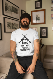 Guns don't kill people, people do!  Unisex Softstyle T-Shirt