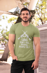 Guns don't kill people, people do!  Unisex Softstyle T-Shirt