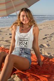 Main Event Ticket Trump 2024 women's Ideal Racerback Tank